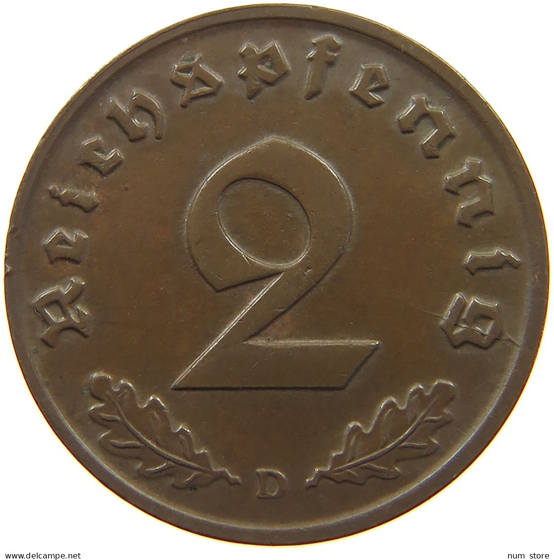 GERMANY 2 PFENNIG 1937 D #c083 0115 - 2 Reichspfennig