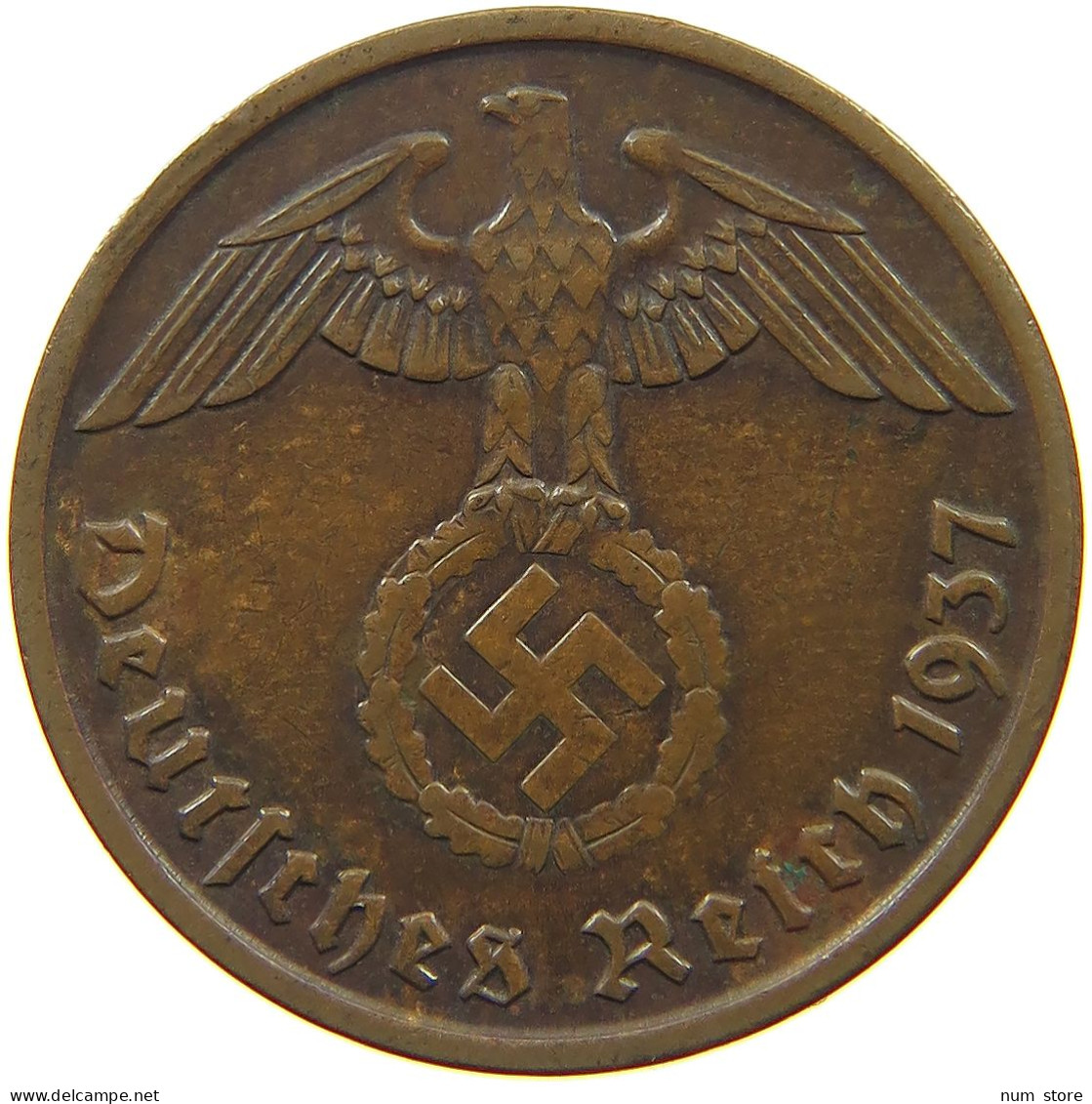 GERMANY 2 PFENNIG 1937 D #c083 0091 - 2 Reichspfennig