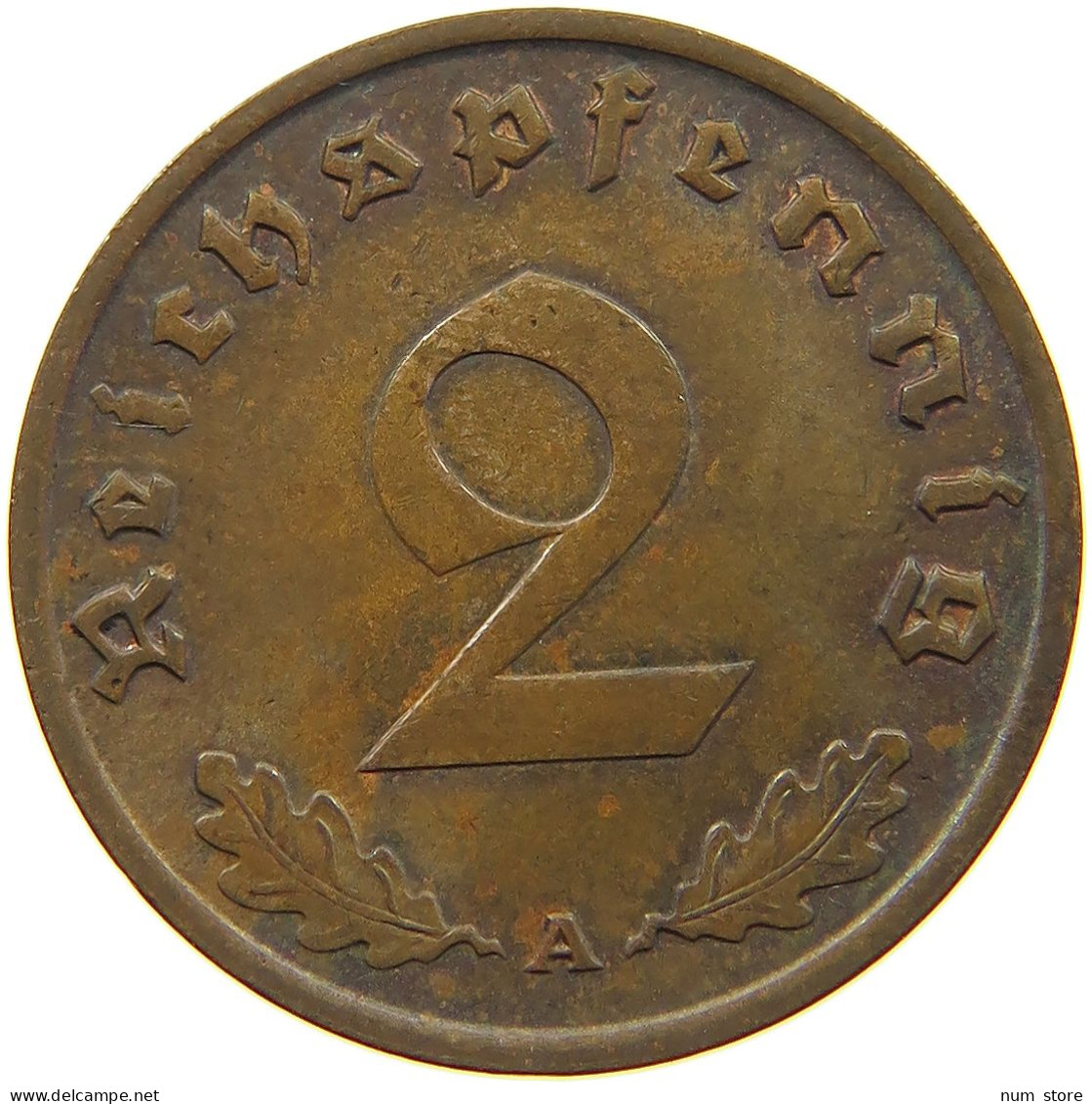 GERMANY 2 PFENNIG 1937 A TOP #c083 0147 - 2 Reichspfennig