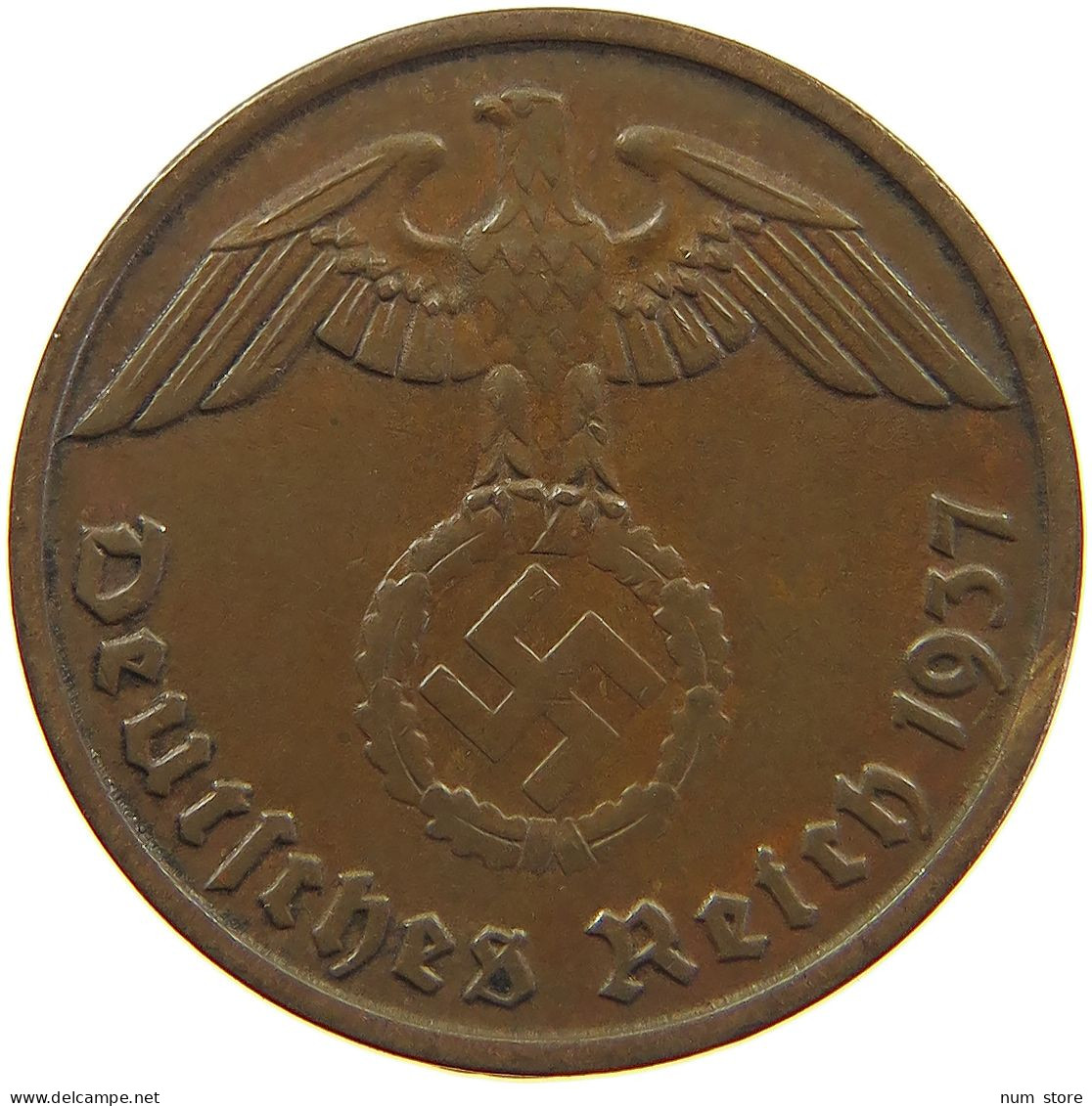 GERMANY 2 PFENNIG 1937 D #c083 0077 - 2 Reichspfennig