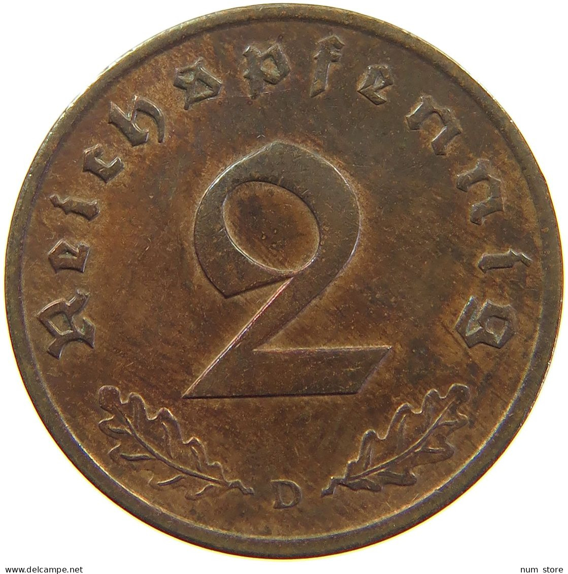 GERMANY 2 PFENNIG 1937 D #c081 0285 - 2 Reichspfennig