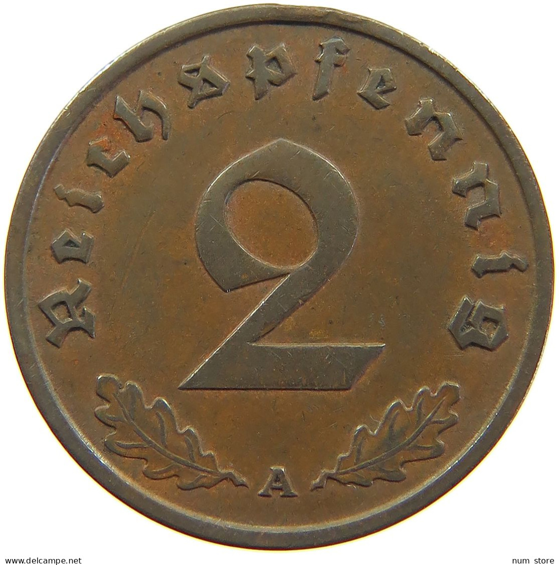 GERMANY 2 PFENNIG 1937 A #c083 0095 - 2 Reichspfennig