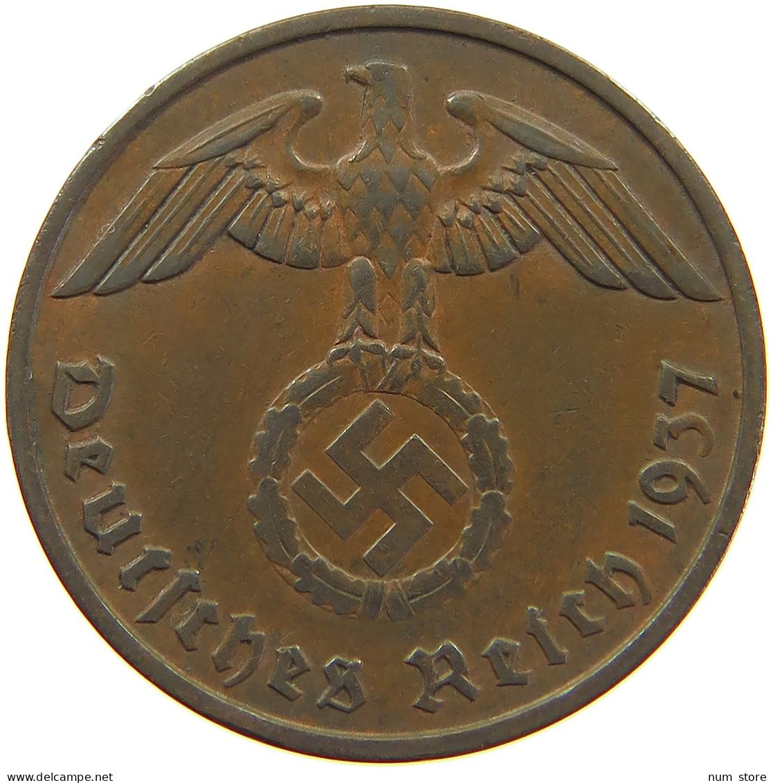 GERMANY 2 PFENNIG 1937 A #c083 0095 - 2 Reichspfennig