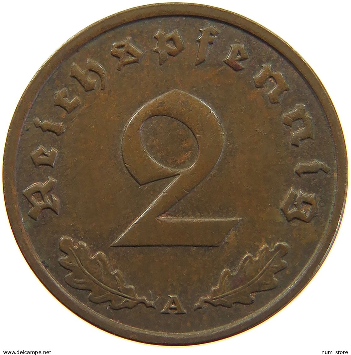 GERMANY 2 PFENNIG 1937 A #c083 0093 - 2 Reichspfennig