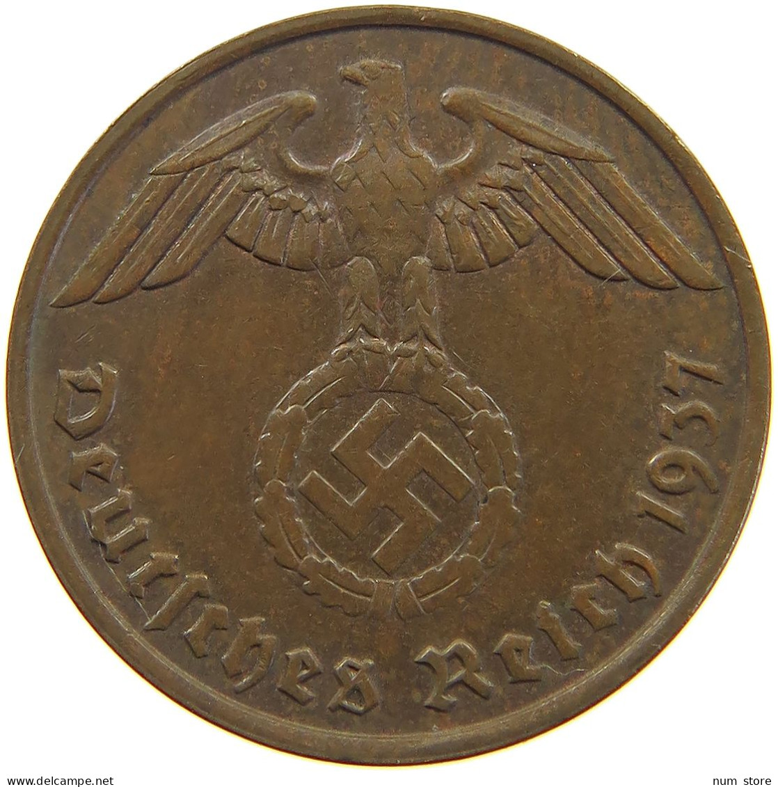 GERMANY 2 PFENNIG 1937 A #c083 0093 - 2 Reichspfennig