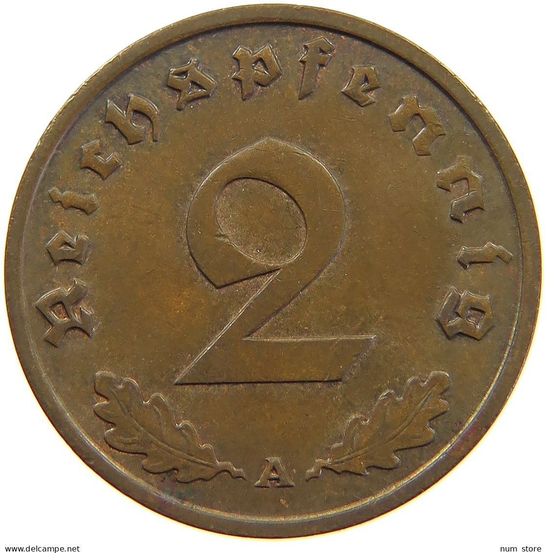 GERMANY 2 PFENNIG 1937 A TOP #c083 0079 - 2 Reichspfennig