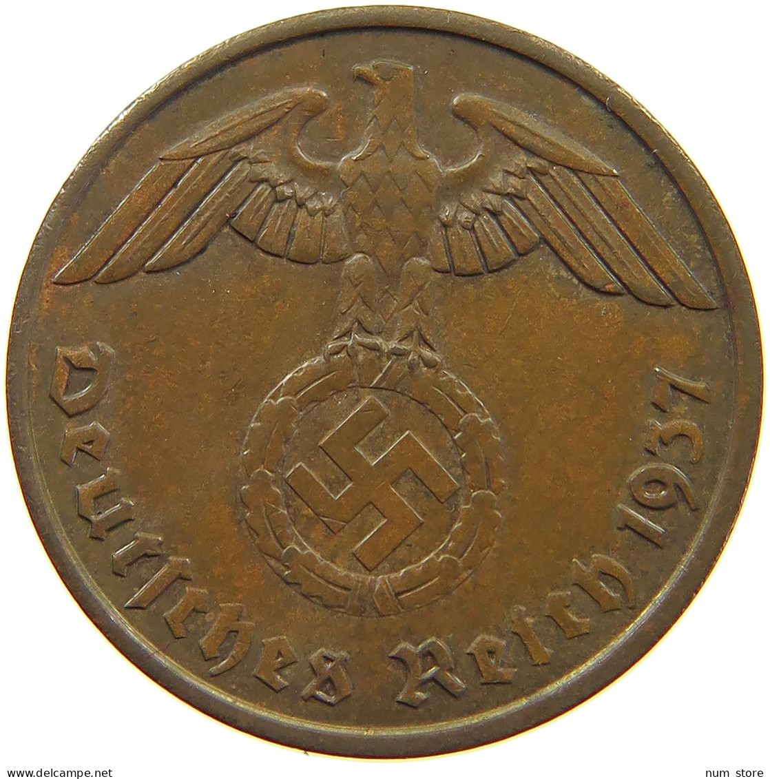 GERMANY 2 PFENNIG 1937 A TOP #c083 0079 - 2 Reichspfennig