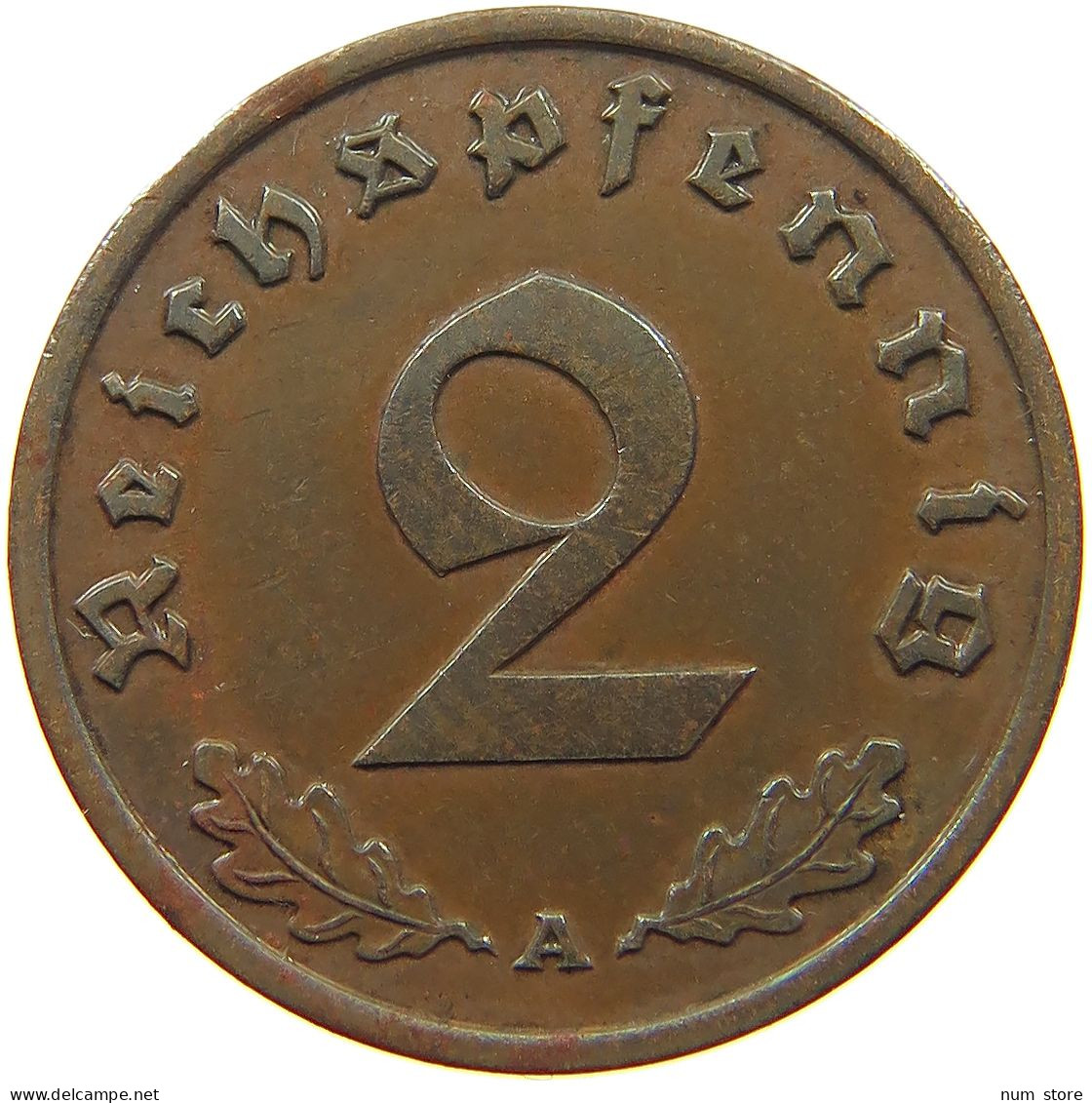 GERMANY 2 PFENNIG 1937 A #c083 0161 - 2 Reichspfennig