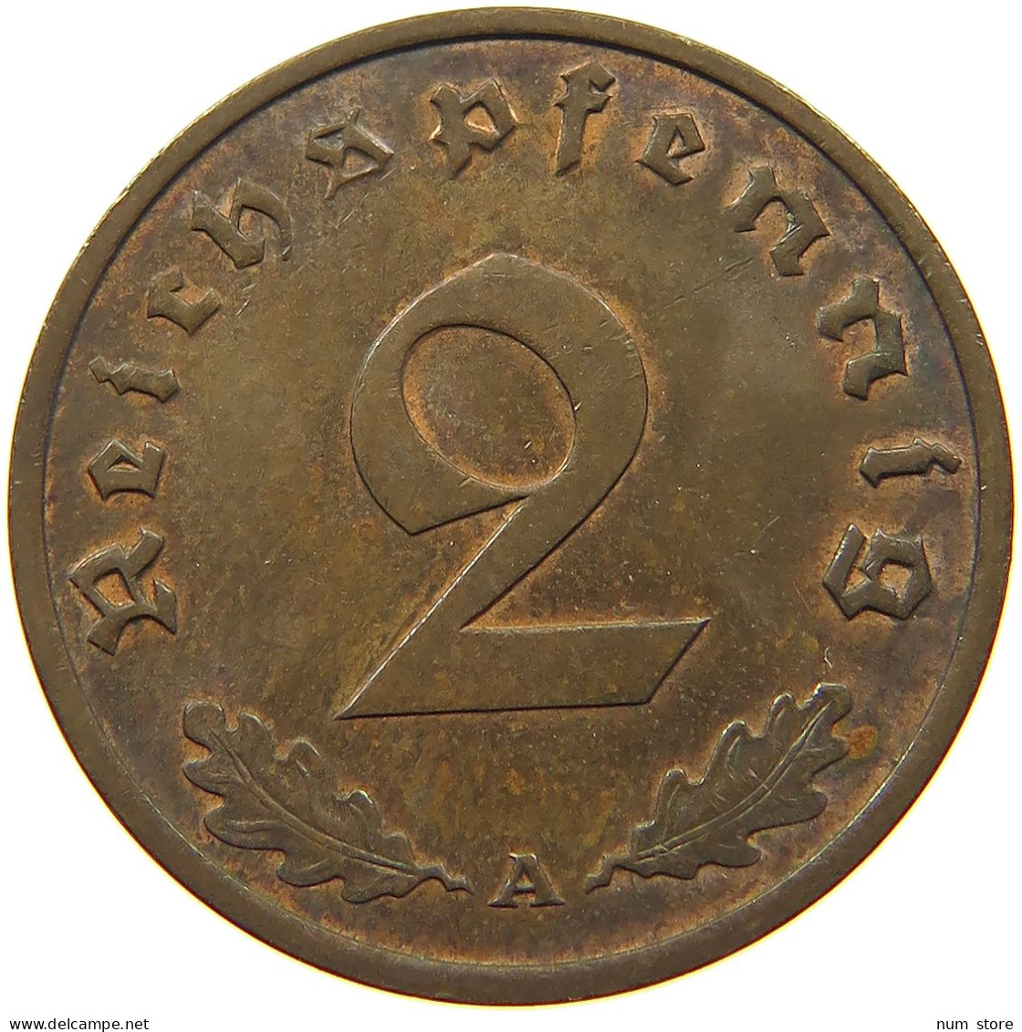 GERMANY 2 PFENNIG 1937 A TOP #a032 0343 - 2 Reichspfennig