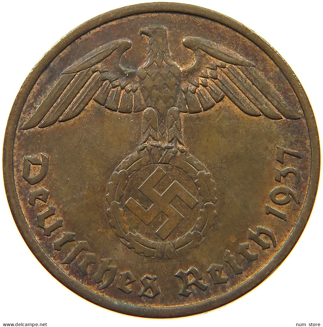 GERMANY 2 PFENNIG 1937 A TOP #a032 0343 - 2 Reichspfennig