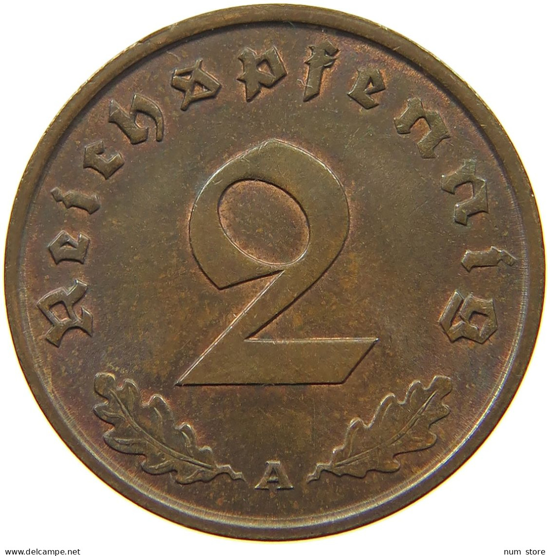 GERMANY 2 PFENNIG 1937 A TOP #a032 0353 - 2 Reichspfennig