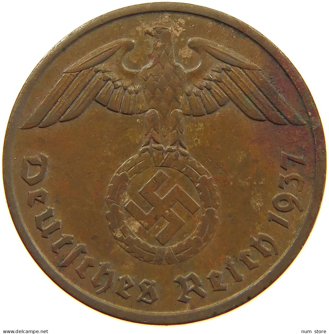 GERMANY 2 PFENNIG 1937 A #c081 0277 - 2 Reichspfennig
