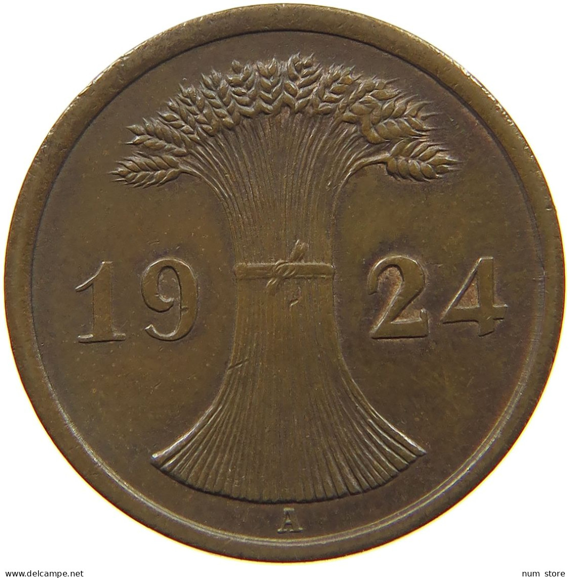 GERMANY 2 PFENNIG 1924 A TOP #c011 0197 - 2 Rentenpfennig & 2 Reichspfennig