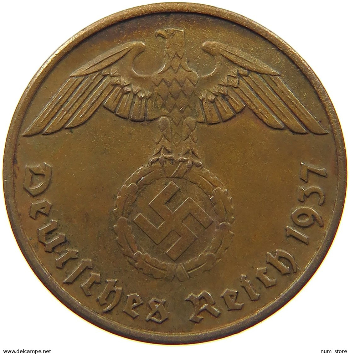 GERMANY 2 PFENNIG 1937 A #c081 0265 - 2 Reichspfennig