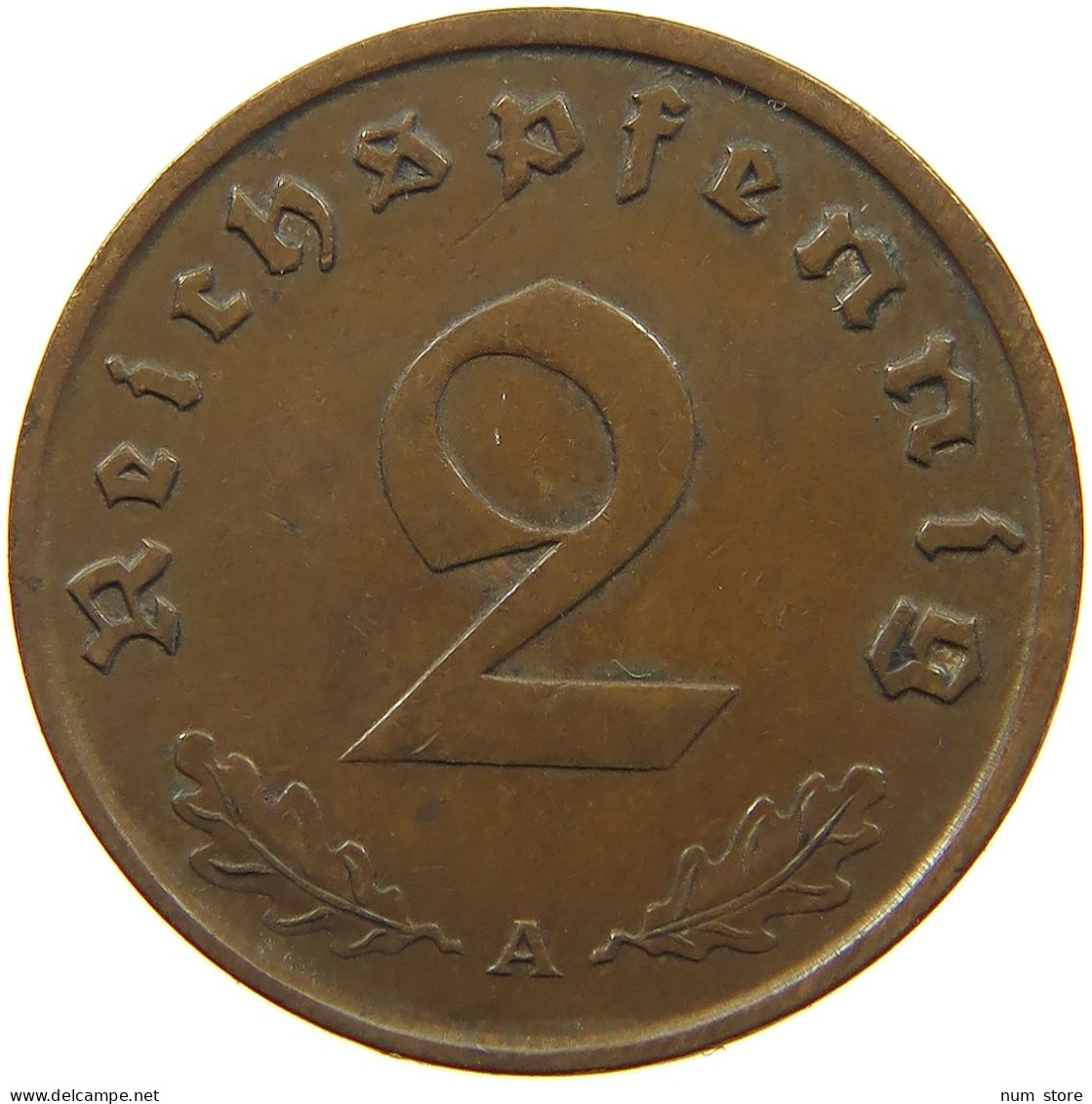 GERMANY 2 PFENNIG 1937 A #a032 0373 - 2 Reichspfennig