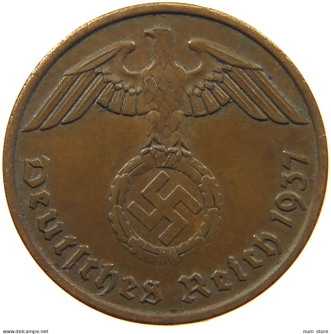 GERMANY 2 PFENNIG 1937 A #a032 0373 - 2 Reichspfennig