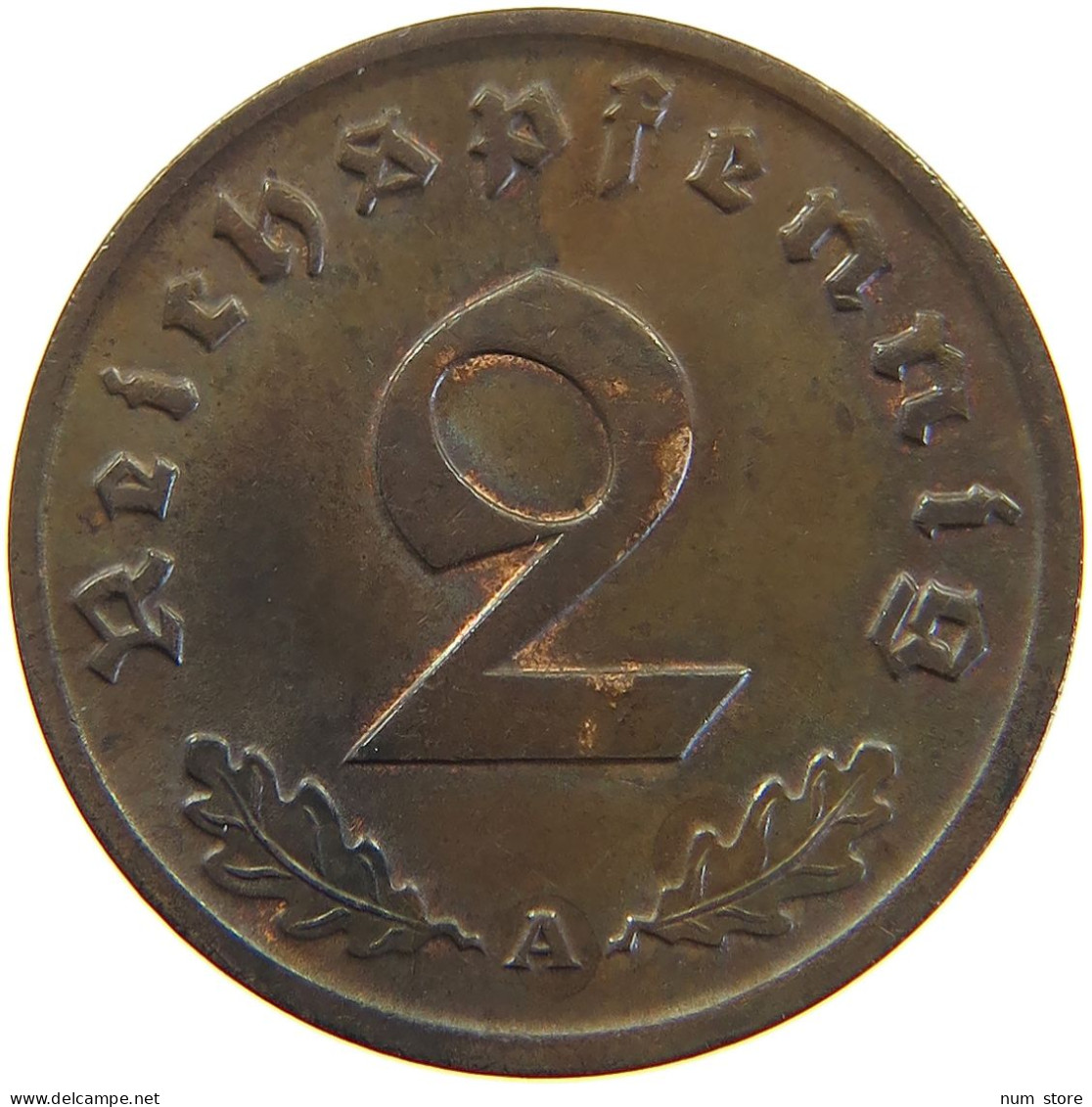 GERMANY 2 PFENNIG 1937 A #a066 0653 - 2 Reichspfennig