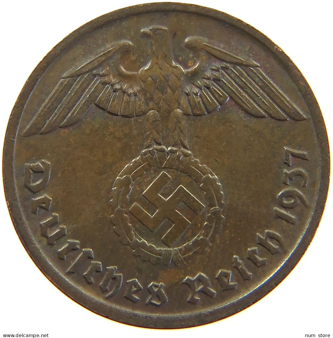 GERMANY 2 PFENNIG 1937 A #a066 0653 - 2 Reichspfennig