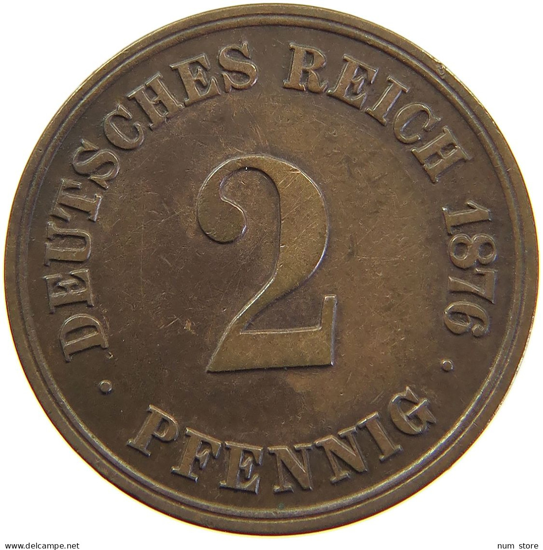 GERMANY 2 PFENNIG 1876 A #c064 0181 - 2 Pfennig