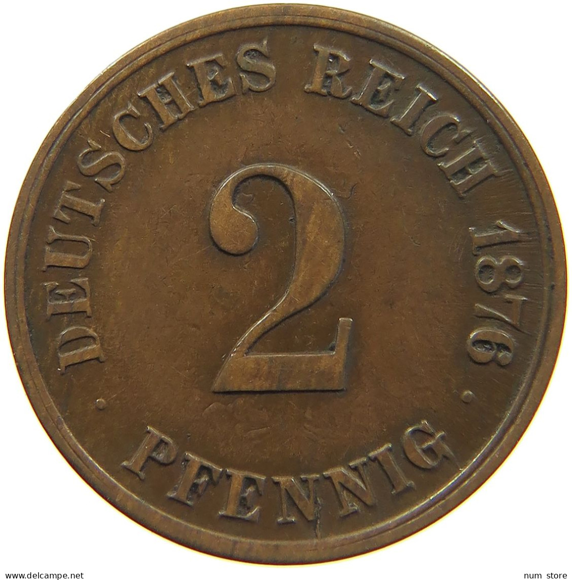 GERMANY 2 PFENNIG 1876 G #c028 0343 - 2 Pfennig