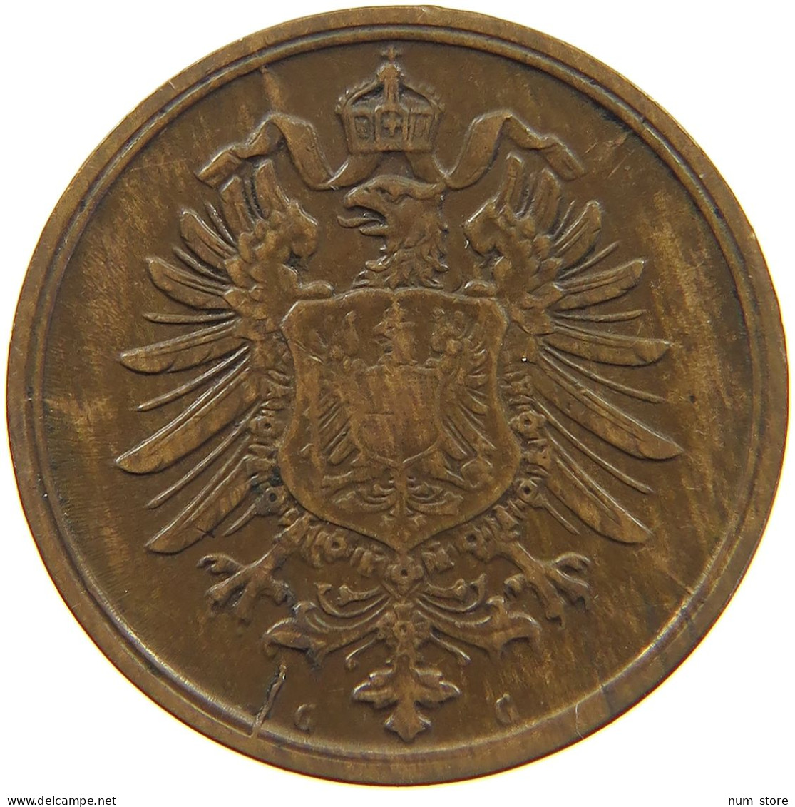 GERMANY 2 PFENNIG 1876 G #c028 0343 - 2 Pfennig