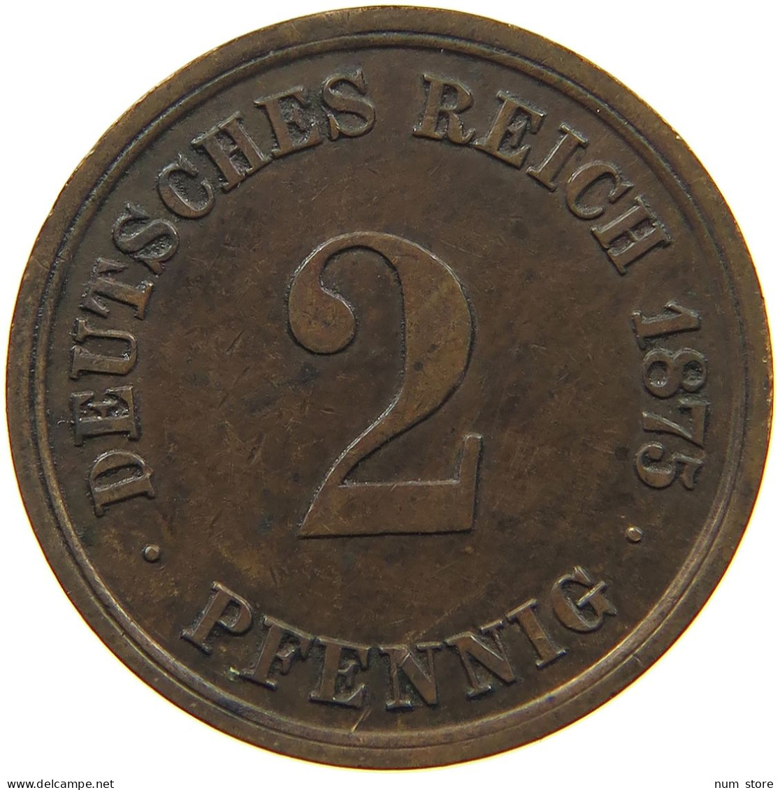 GERMANY 2 PFENNIG 1875 D #c013 0313 - 2 Pfennig