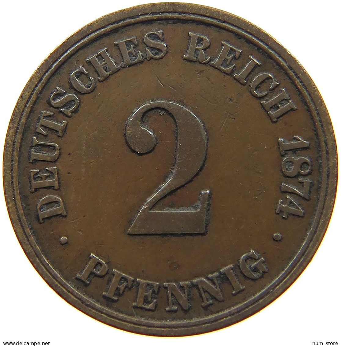 GERMANY 2 PFENNIG 1874 A #c022 0321 - 2 Pfennig