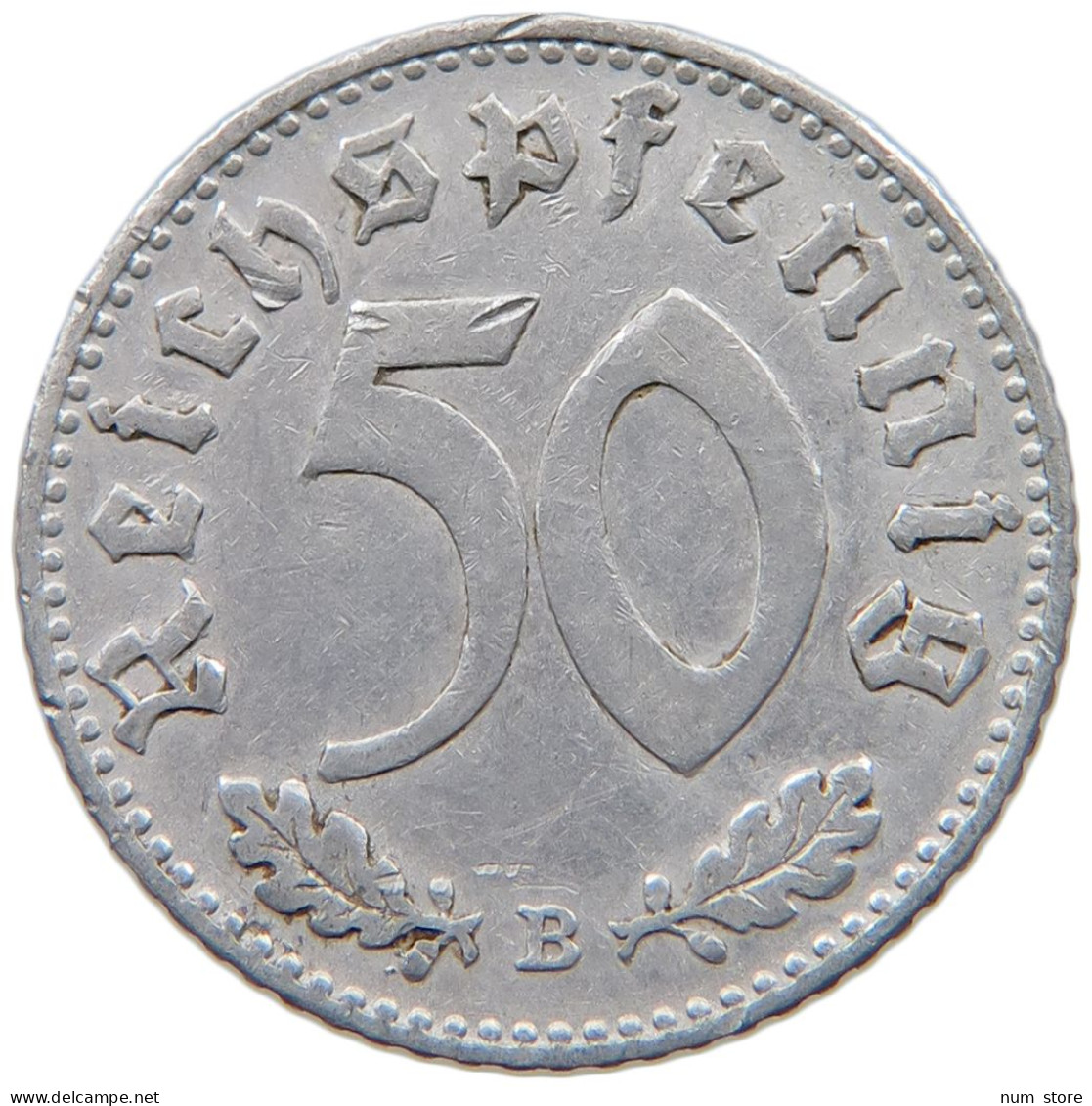 GERMANY 50 PFENNIG 1943 B #a051 0303 - 50 Reichspfennig