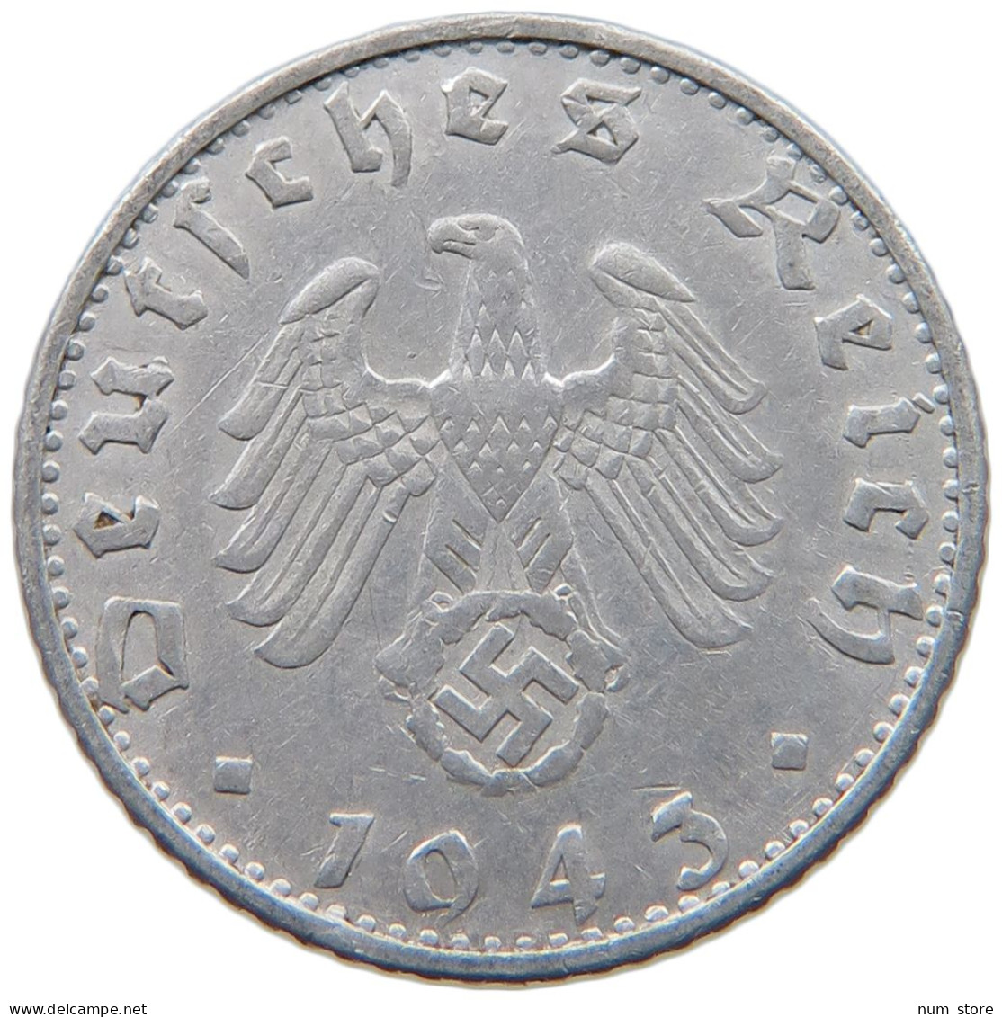 GERMANY 50 PFENNIG 1943 B #a051 0303 - 50 Reichspfennig
