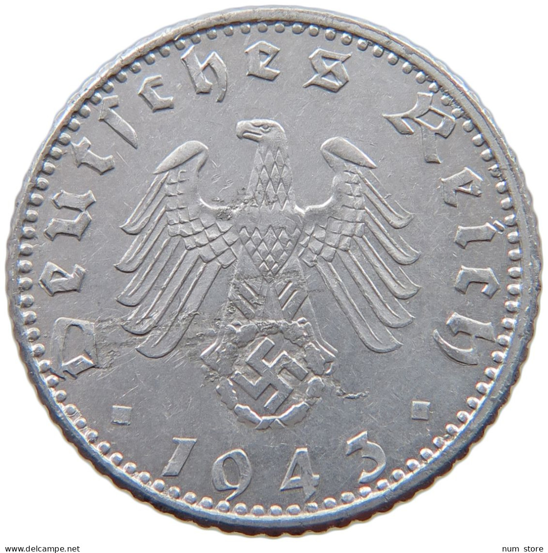 GERMANY 50 PFENNIG 1943 A #a053 0439 - 50 Reichspfennig