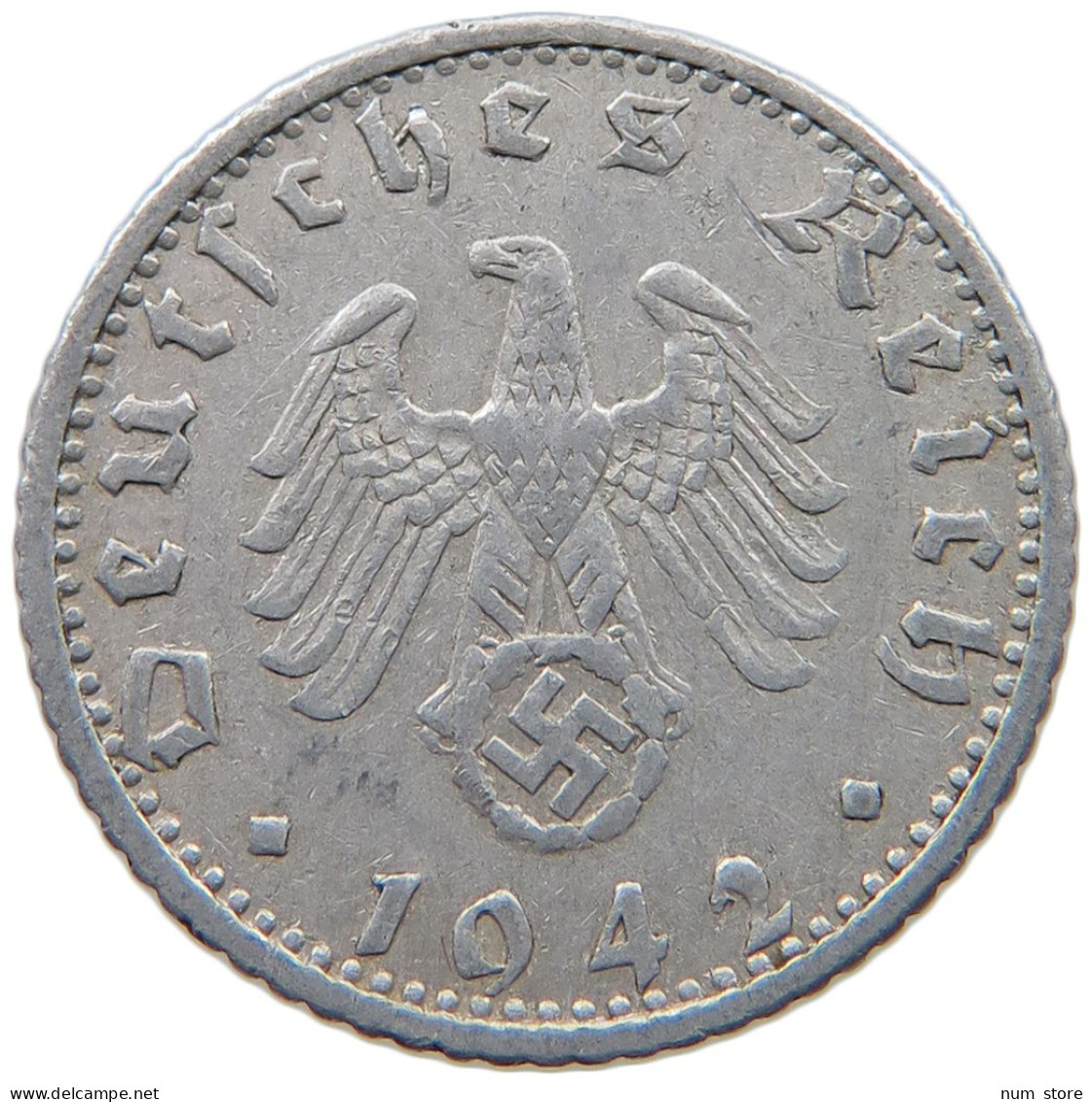 GERMANY 50 PFENNIG 1942 F #a051 0297 - 50 Reichspfennig