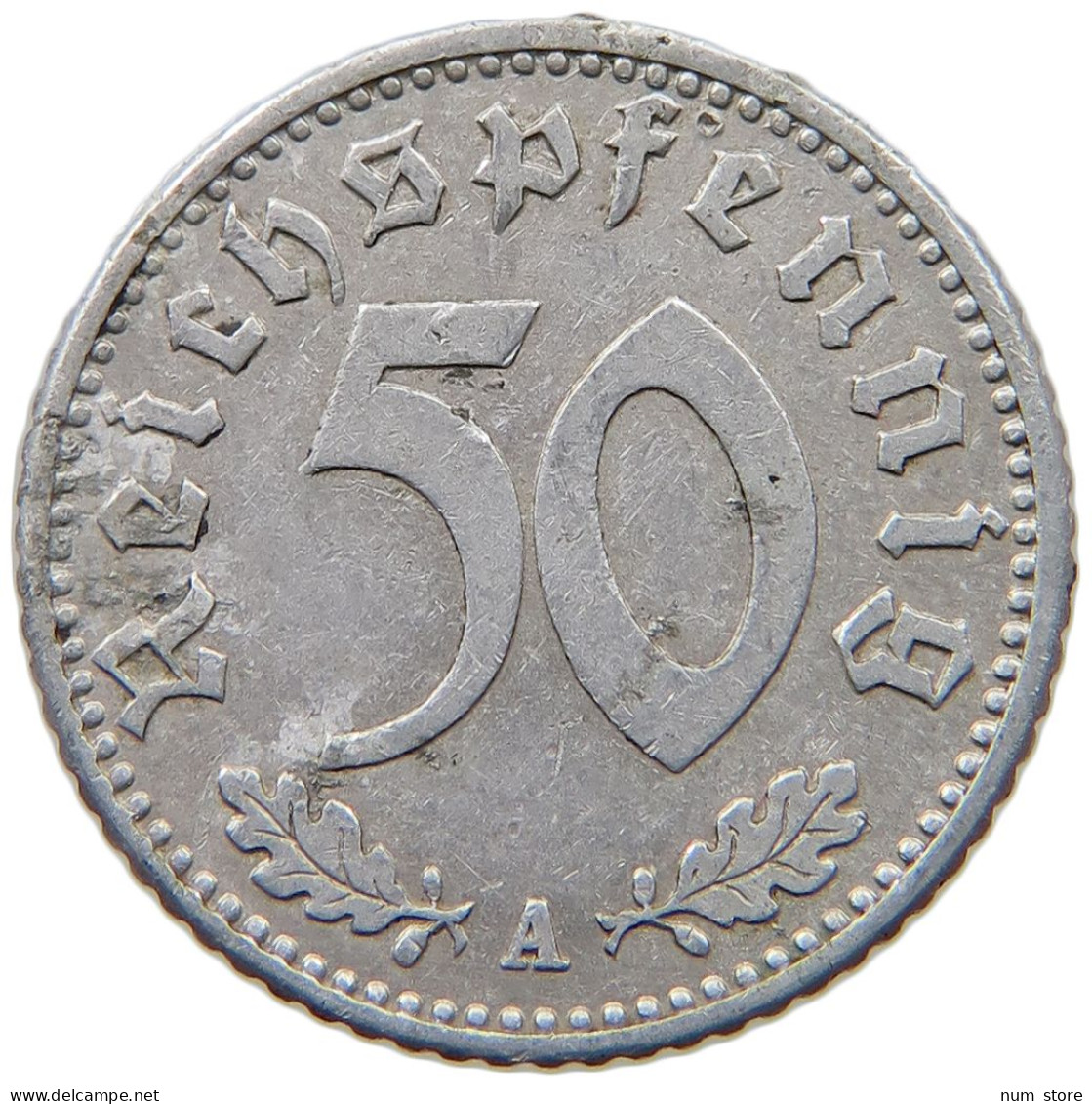 GERMANY 50 PFENNIG 1942 A #a036 0549 - 50 Reichspfennig