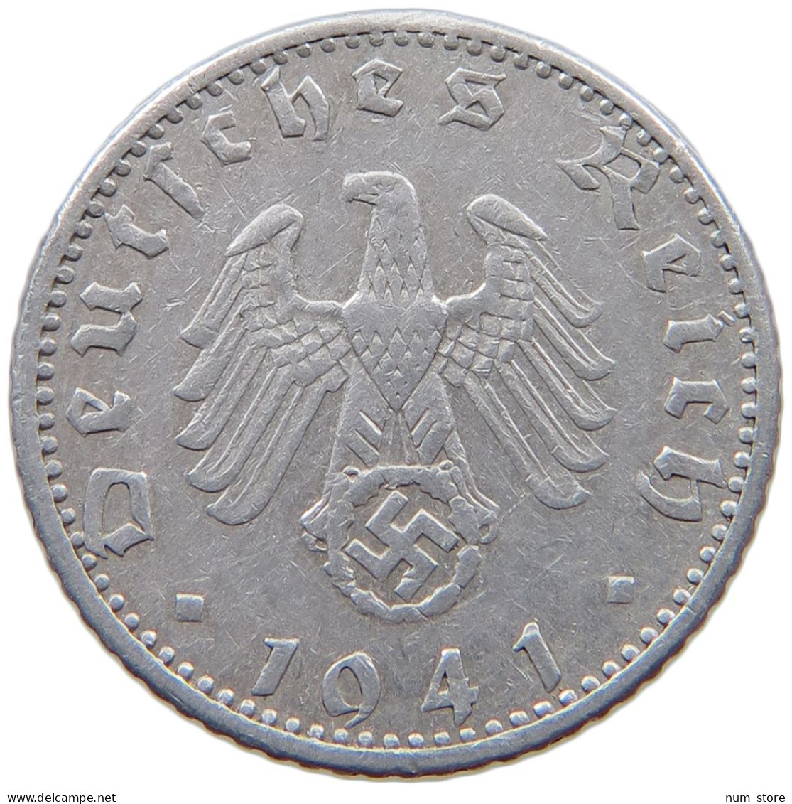 GERMANY 50 PFENNIG 1941 J #a089 0047 - 50 Reichspfennig