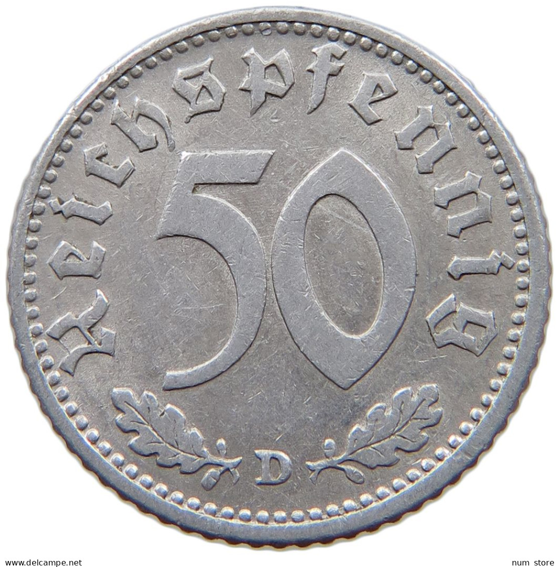 GERMANY 50 PFENNIG 1941 D #a089 0039 - 50 Reichspfennig