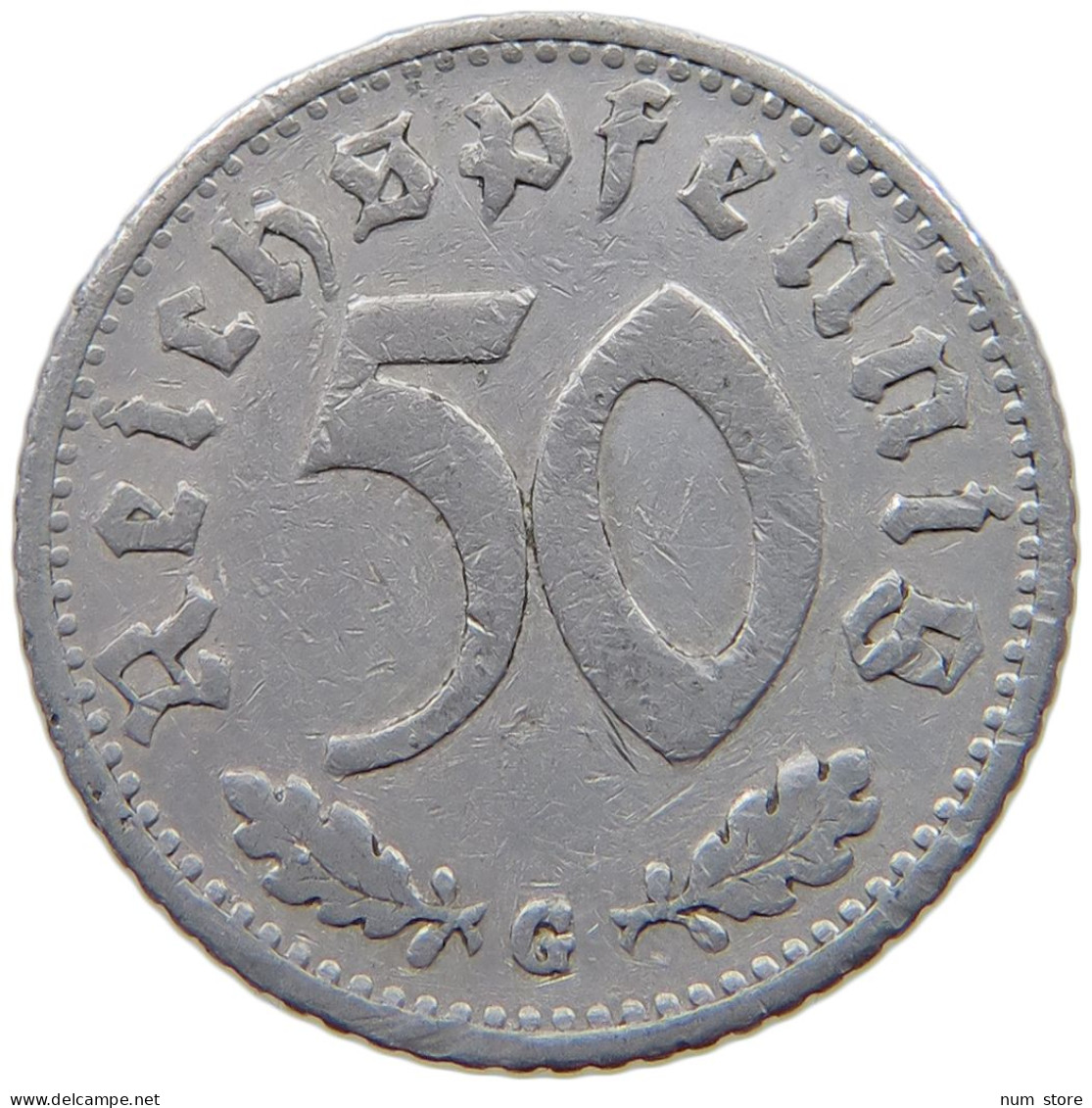 GERMANY 50 PFENNIG 1940 G #a076 0487 - 50 Reichspfennig