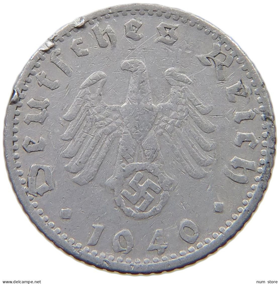 GERMANY 50 PFENNIG 1940 G #a076 0487 - 50 Reichspfennig