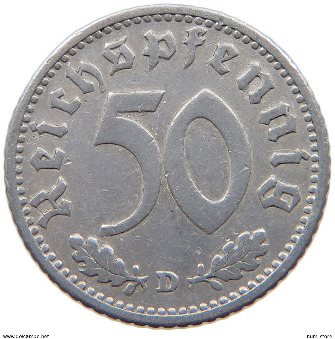 GERMANY 50 PFENNIG 1940 D #a089 0037 - 50 Reichspfennig