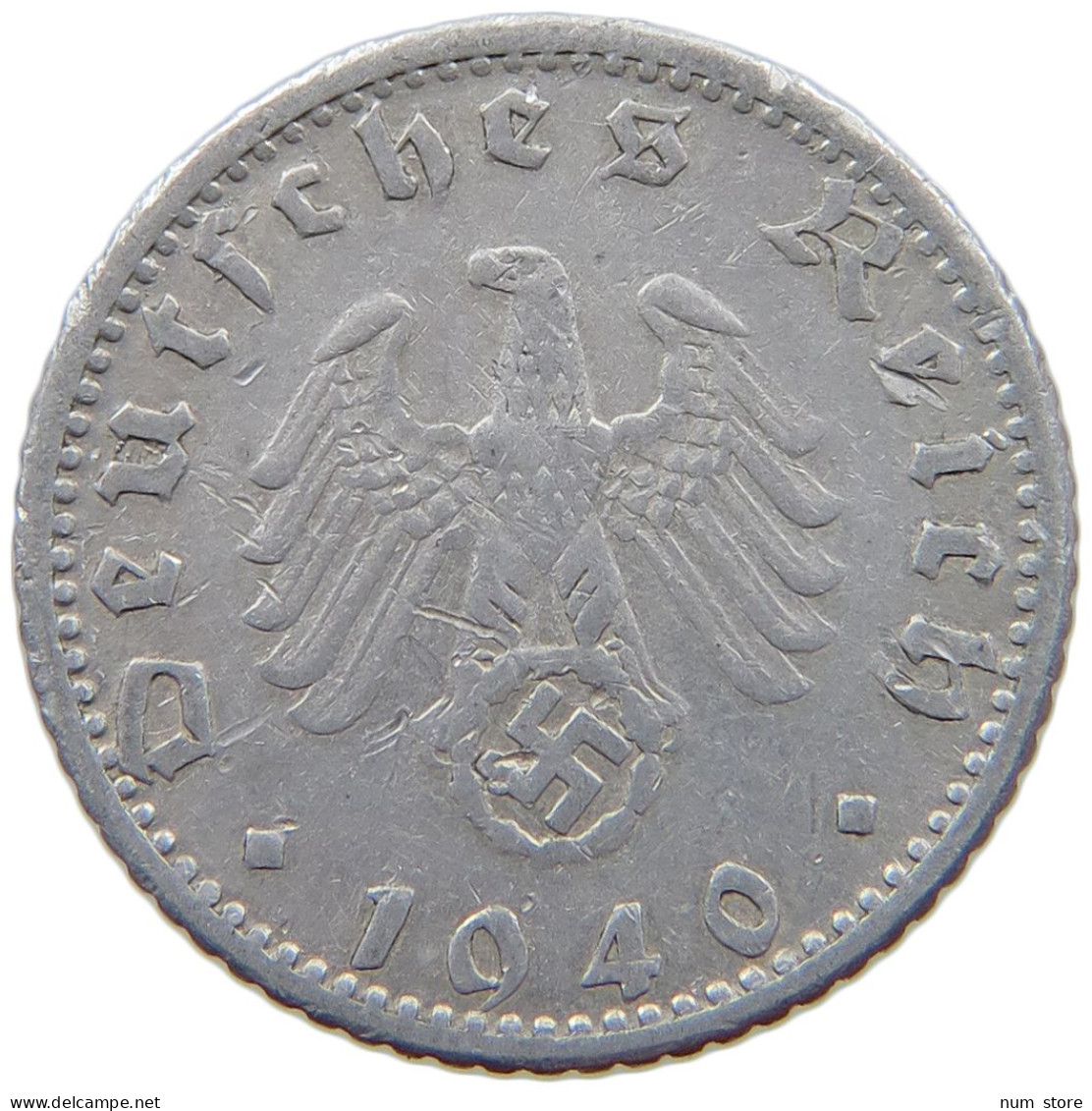 GERMANY 50 PFENNIG 1940 D #a089 0037 - 50 Reichspfennig