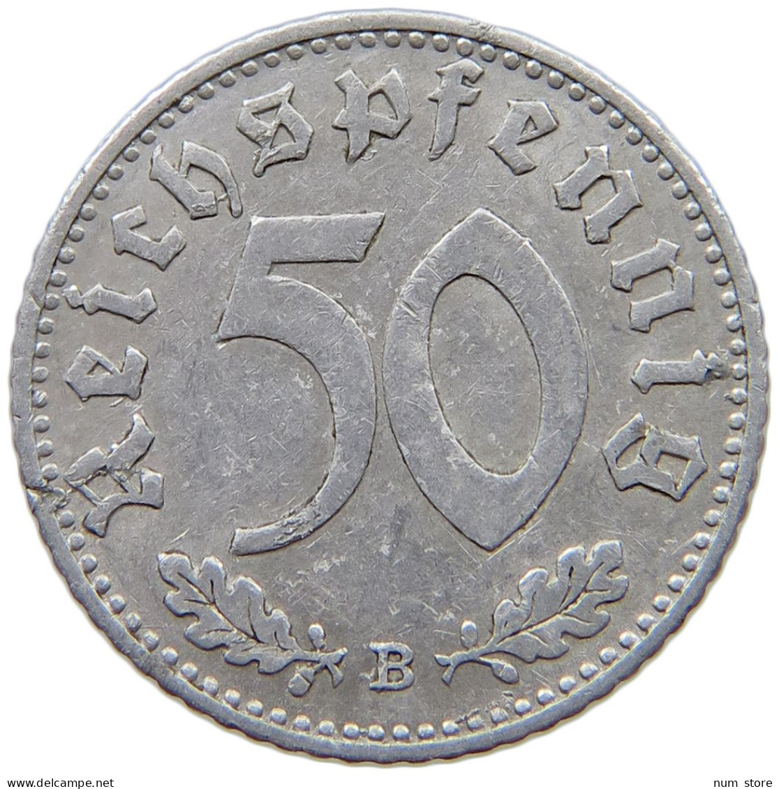 GERMANY 50 PFENNIG 1940 B #a070 0663 - 50 Reichspfennig