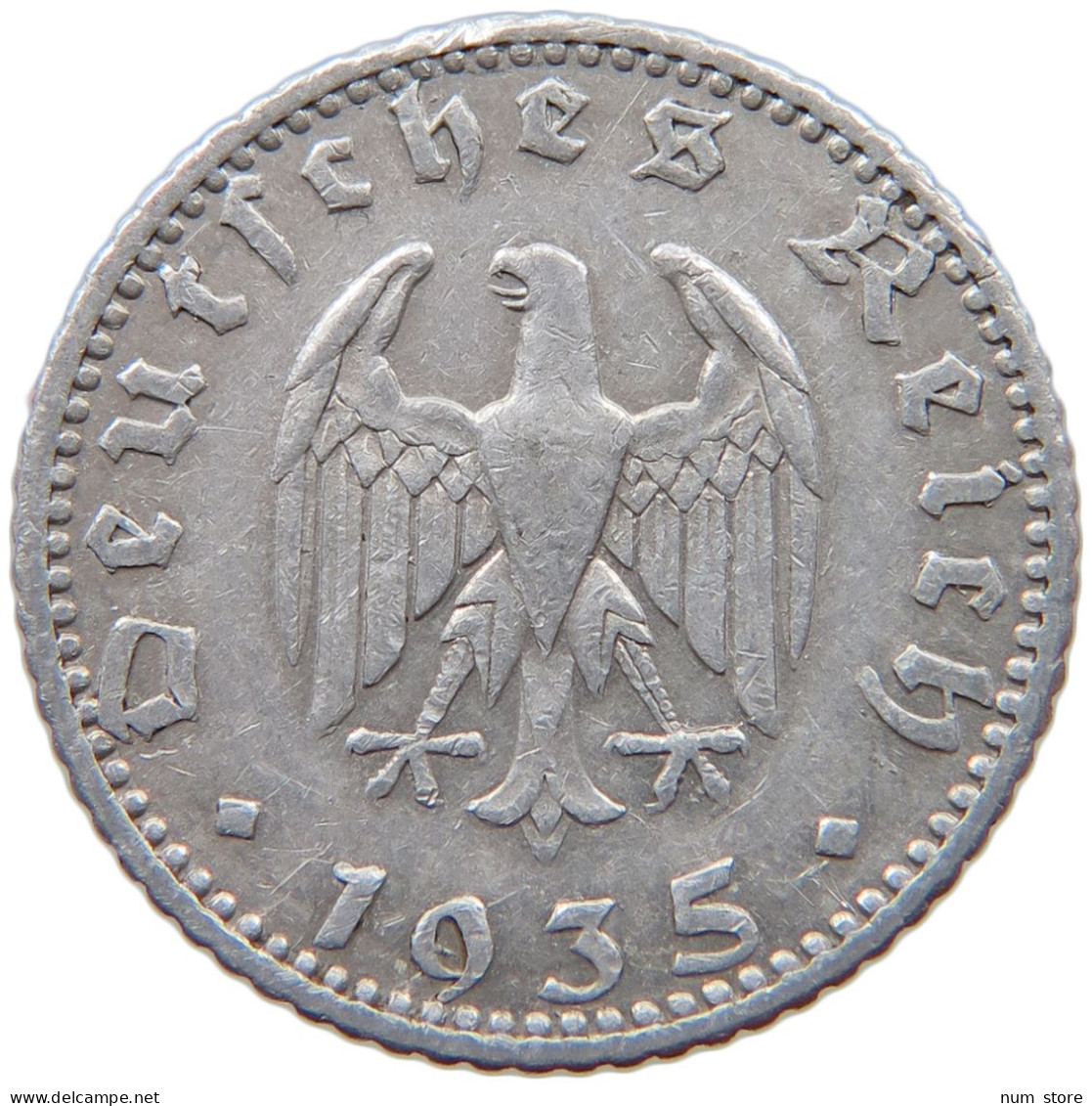 GERMANY 50 PFENNIG 1935 J #a053 0479 - 50 Reichspfennig