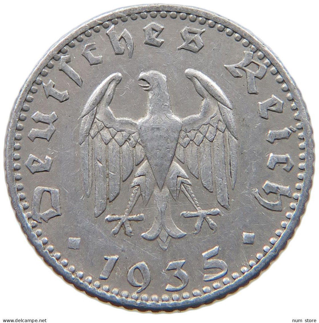 GERMANY 50 PFENNIG 1935 J #a051 0255 - 50 Reichspfennig