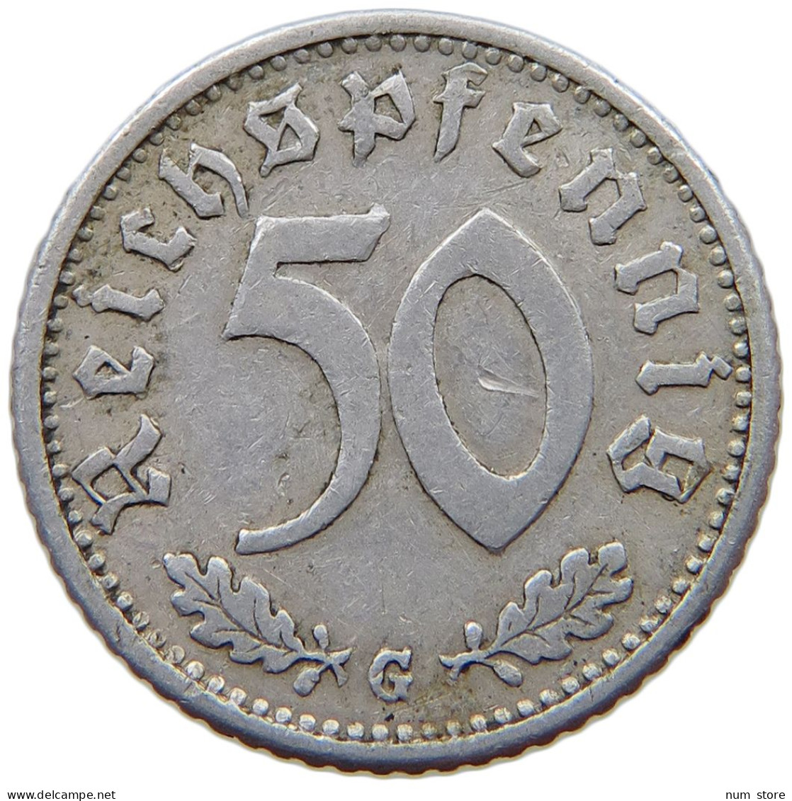 GERMANY 50 PFENNIG 1935 G #a068 0589 - 50 Reichspfennig