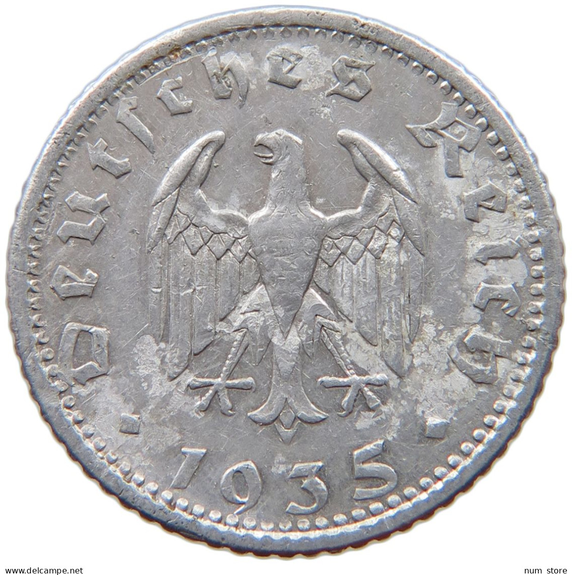 GERMANY 50 PFENNIG 1935 F #a053 0455 - 50 Reichspfennig