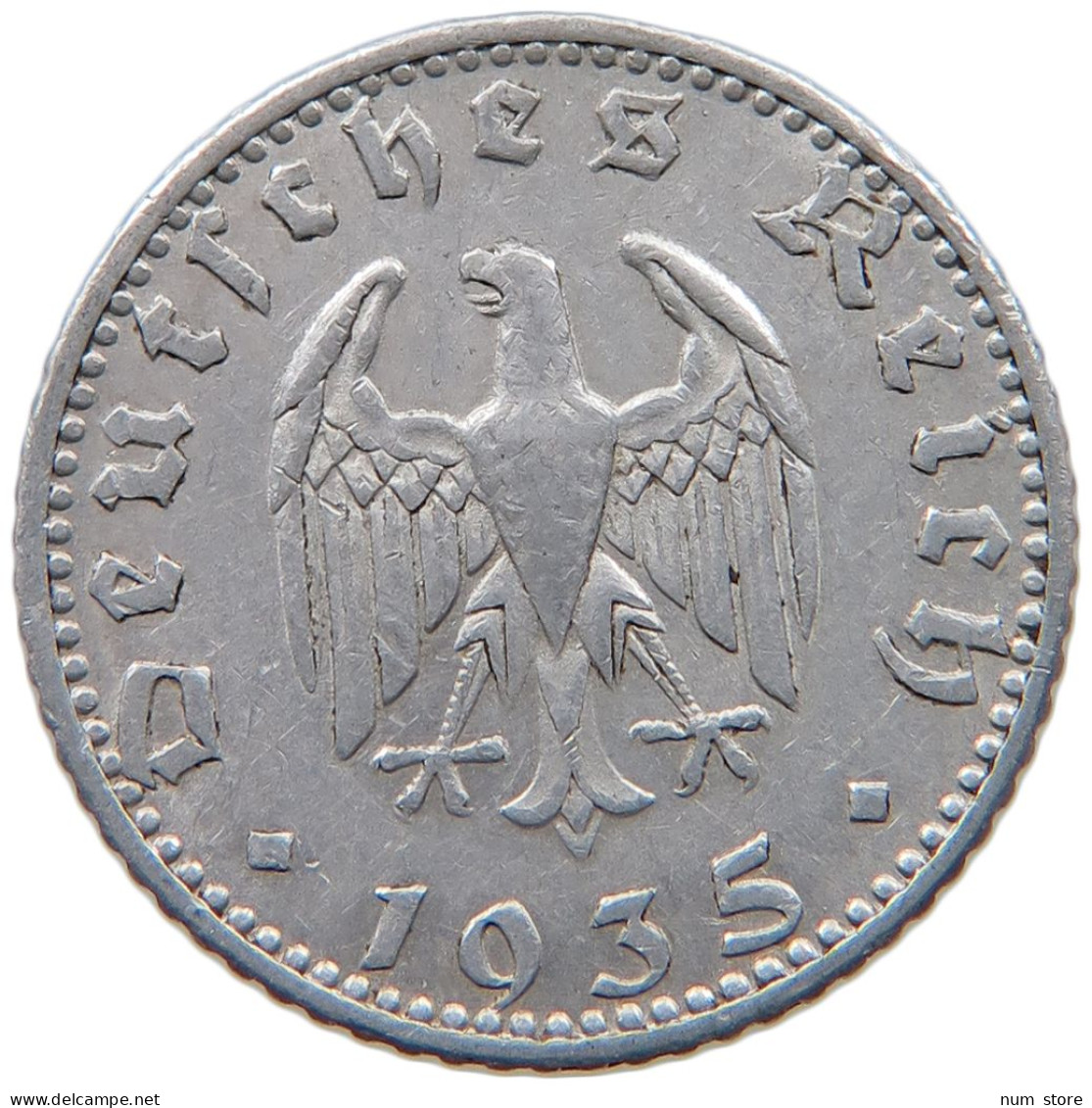 GERMANY 50 PFENNIG 1935 J #a051 0323 - 50 Reichspfennig
