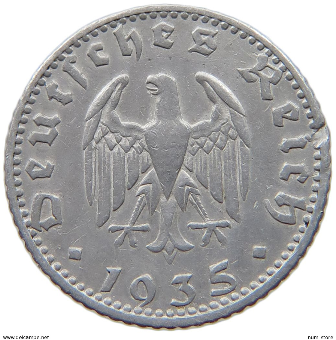 GERMANY 50 PFENNIG 1935 J #a021 0785 - 50 Reichspfennig