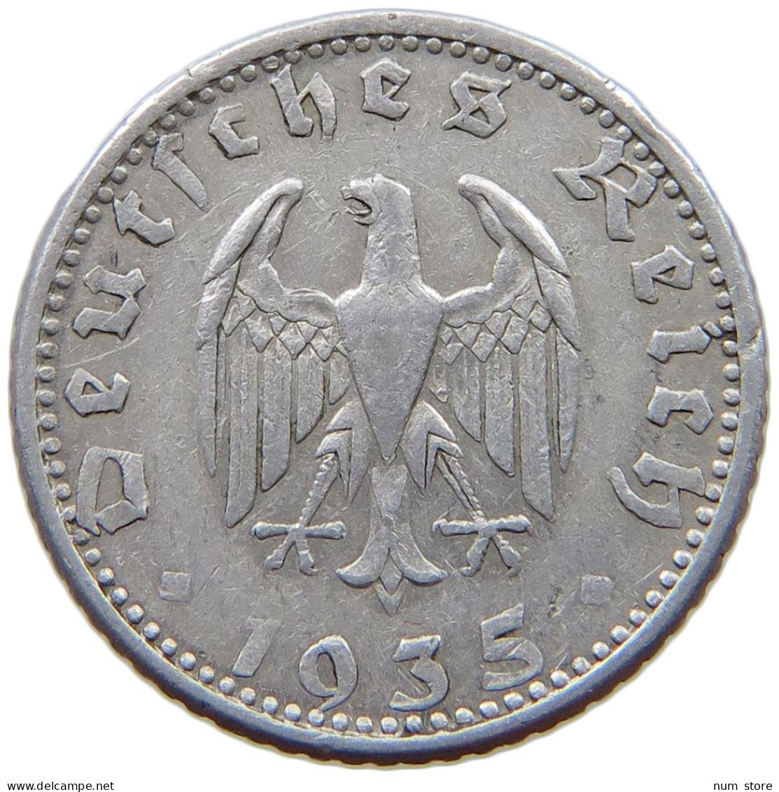 GERMANY 50 PFENNIG 1935 G #a070 0661 - 50 Reichspfennig