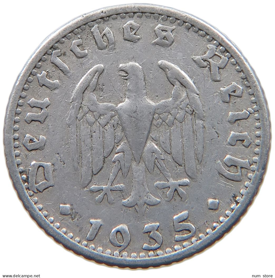 GERMANY 50 PFENNIG 1935 G #a051 0319 - 50 Reichspfennig