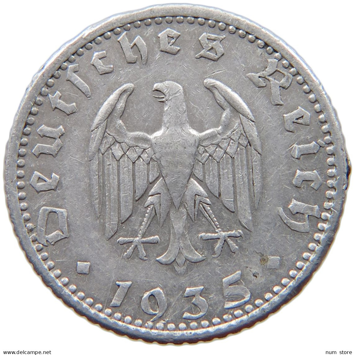 GERMANY 50 PFENNIG 1935 F #a053 0437 - 50 Reichspfennig