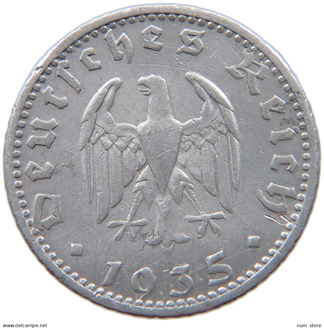 GERMANY 50 PFENNIG 1935 D #a053 0595 - 50 Reichspfennig