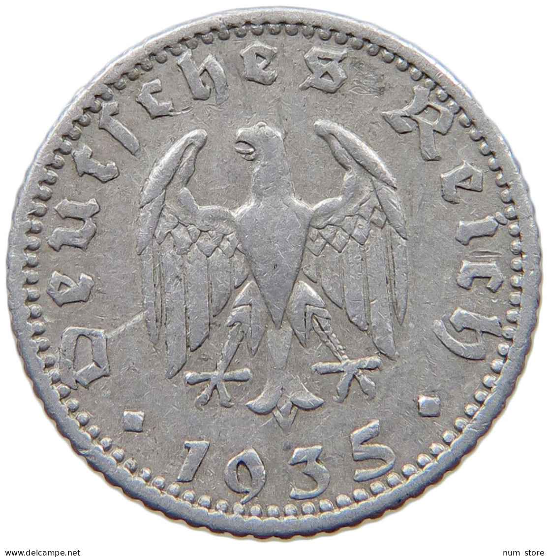 GERMANY 50 PFENNIG 1935 E #a068 0585 - 50 Reichspfennig